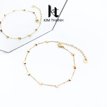 lắc chân titan hạt vuông không đen gỉ - trang sức sỉ Kim Thanh