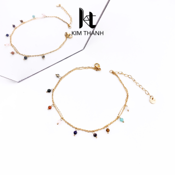 lắc chân titan đá màu - trang sức sỉ Kim Thanh