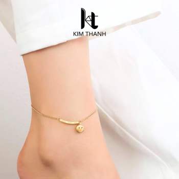 lắc chân titan mặt cười không gỉ - trang sức sỉ Kim Thanh