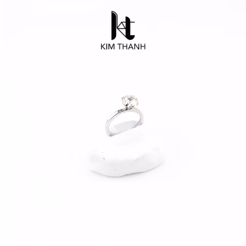 nhẫn inox không đen gỉ đính đá hoa hồng - trang sức sỉ Kim Thanh