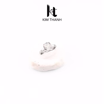 nhẫn inox không đen gỉ đính đá hoa hồng - trang sức sỉ Kim Thanh