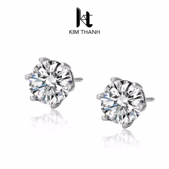 Bông tai inox hột đá - trang sức sỉ Kim Thanh